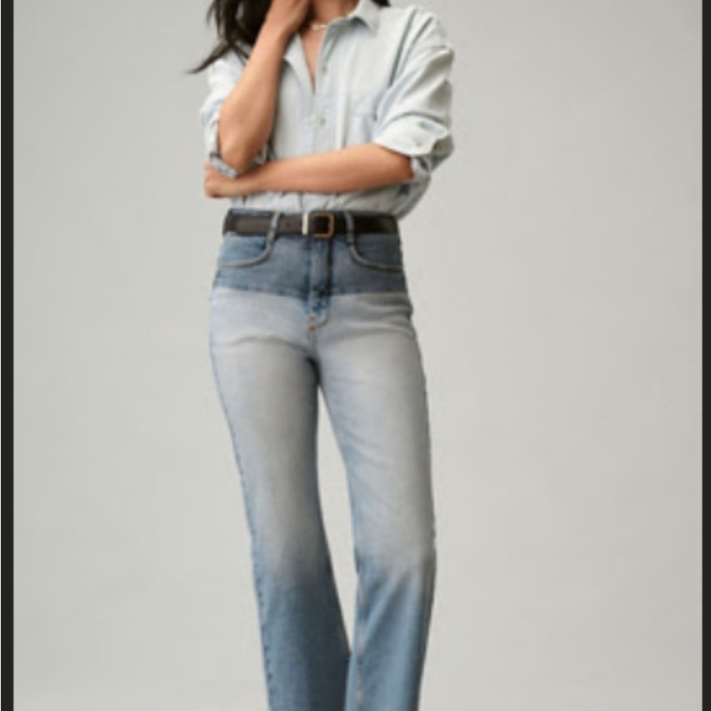 THE ANNIE HIGH-RISE STRAIGHT-LEG JEANS BY PILCRO Sz 27
